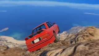 GTA 5 Driving off Mt Chiliad Crashes Compilation #25 (With Roof And Door Deformation)