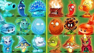 Random 28 ICE vs FIRE plants Battlez - Who Will Win? - Pvz 2 Plant vs Plant