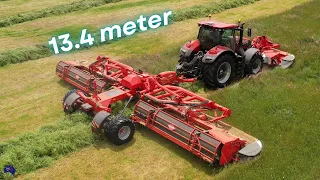 XXL Mowing with CASE IH OPTUM 300 and 13.4m | KUHN FC 13460 RA |