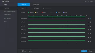 Planifier l'enregistrement sur detection de mouvement - Enregistreur Dahua via un écran HDMI ou VGA