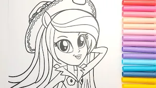 MLP Equestria Girls Trixi RainbowTwilight Sparkle Rocks Coloring Page | Coloring video for kids