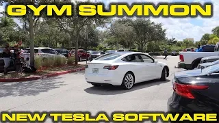 Gym freaks out over Smart Summoning Tesla Model 3 in crowded parking lot - New V10 Software Updates