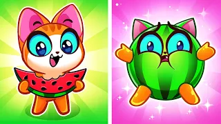 Don’t Overeat! 🍉🍕🍭 Eat Healthy, Baby! 💪|| Funny Kids Cartoons by Purr-Purr Tails 🐾