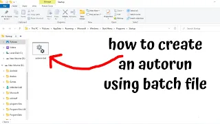 How To Create An Autorun Using Batch File