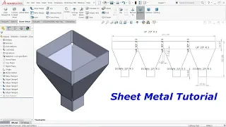 Solidworks Sheet metal tutorial Hopper