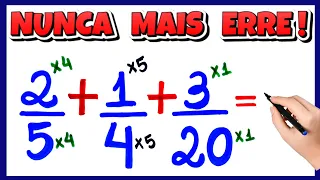 ADIÇÃO DE FRAÇÕES, TÉCNICA PARA NUNCA MAIS ERRAR!!