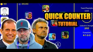 eFootball 2023 | QUICK COUNTER PLAYSTYLE TUTORIAL GUIDE | BEST MANAGERS, FORMATIONS & SQUAD BUILDING