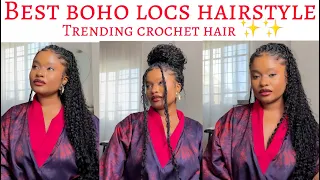 Easy boho locs style| crochet boho locs braids| trendy crochet styles| boho locs braid ft lockbraids