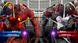 Spiderman & Nemesis VS Nemesis & Spider-Man (Very Hard) - Marvel vs Capcom | 4K Gameplay