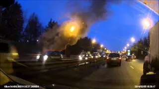 Пожар автомобиля  Ленинградское шоссе  Елино  05 02 2014 Часть 2