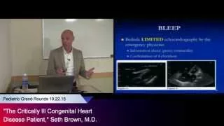 “The Critically Ill Congenital Heart Patient” Seth Brown, M.D., Pediatric Emergency Medicine