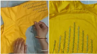 Beautiful and Easy Hand Embroidery Blouse Sleeves Design|Hand embroidery designs for blouse|Tutorial