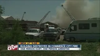 Commerce City building destroyed by fire