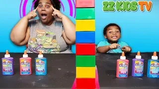 Twin Telepathy Slime Challenge ZZ Kids TV