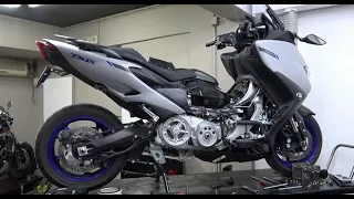 Tuning a YAMAHA TMAX 560 installation polini +  termignoni  exhaust + DNA filter