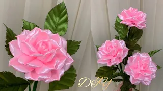 DIY | How To Make Rose Flower From Satin Ribbon Easy | Satin Ribbon Flowers Easy