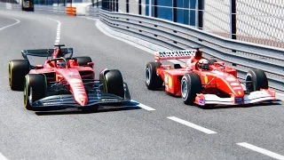 Ferrari F1 2022 F1-75 vs Ferrari F1 2001 Micheal Schumacher at Monaco