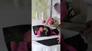 how to wrap a peony bouquet with wrapping paper