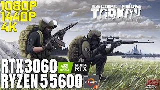 Escape from Tarkov | Ryzen 5 5600 + RTX 3060 | 1080p, 1440p, 4K benchmarks!