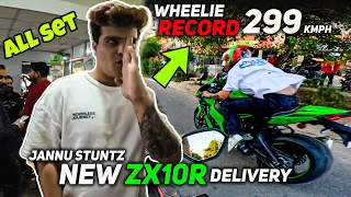 New Wheelie Record 299 kmph soon ? Kawasaki Zx10r Ki Delivery @Motovloggerjannustunts