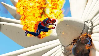 GTA 5 Stunning Ragdolls #72 - Spiderman - Fire And Explosions Fails