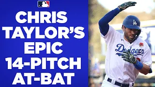 EPIC 14-pitch at-bat!! Dodgers' Chris Taylor gets 3-run double after 14 pitches vs Cardinals!!