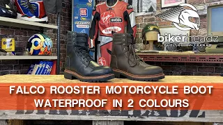 Falco Rooster Black Brown Motorcycle Boots 4K Video | BikerHeadz.co.uk