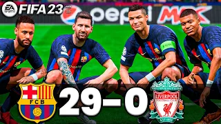 FIFA 23 - MESSI, RONALDO, MBAPPE, NEYMAR, ALL STARS | FC BARCELONA 29-0 LIVERPOOL | UCL FINAL