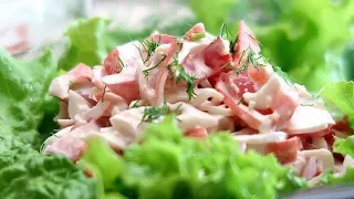 Салат с крабовыми палочками и помидорами Просто и очень вкусно