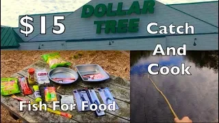 $15 Catch And Cook Dollar Store Survival Fishing Challenge