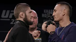 Khabib Nurmagomedov vs. Max Holloway UFC 223 Staredown - MMA Fighting