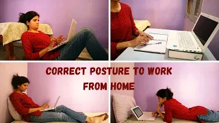 POSTURE CORRECTION EXERCISES/Best Posture to Work on Laptop (Work from Home 2020, DIY TIPs)