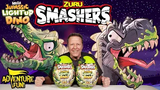 Zuru Smashers Mega Jurassic Light Up Dino 25 Surprises With T-Rex Dinosaur Adventure Fun Toy review!