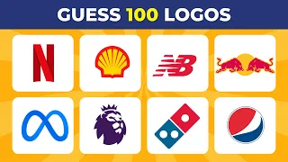 Guess The Logo in 3 seconds | 100 Famous Logos | Logo Quiz