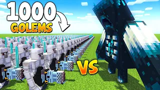 1000 Golem Soldiers vs Mutant Warden in Minecraft