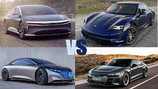 Mercedes Benz EQS vs  E Tron GT, Lucid Air, Model S and Taycan Luxury EVs compared