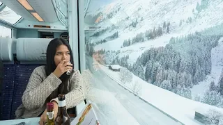 Glacier Express in Winter Snow: From Zermatt to St Moritz (Interrail/Eurail)