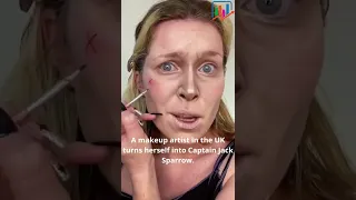 A makeup artist in the United Kingdom turns herself into Captain Jack Sparrow | Johnny Depp #shorts
