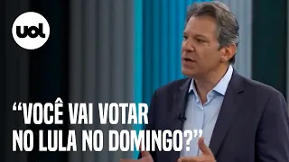 Debate na Globo: Haddad provoca Tarcísio: 'Você vai votar no Lula no domingo?'