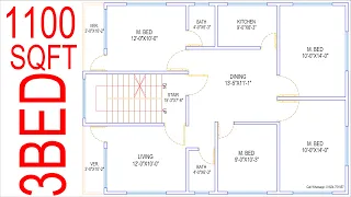 HOUSE PLAN DESIGN | EP 54 | 1100 SQUARE FEET 4 BEDROOMS HOUSE PLAN | LAYOUT PLAN