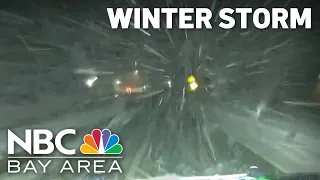 Storm brings blizzard warning in Sierra Nevada, rain to the Bay Area