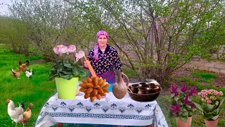 Cooking Delicious and Healthy Nettle Soup and ECHPOCHMAK-Tatar dish.