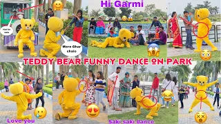 Teddy bear Irritating people on park /funny dance 😂🤣|| crazy reaction #teddyboy #01team #funnyvideo