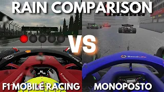 Monoposto VS F1 Mobile Racing Rain Comparison!
