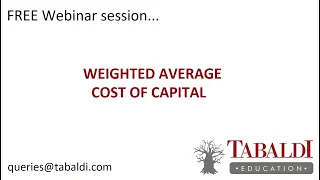 FREE Webinar on Weighted Average Cost of Capital (WACC)