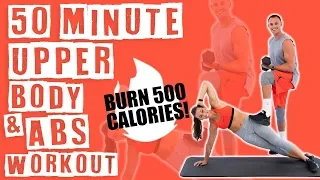 50 Minute Upper Body and Abs Workout (with my fiancé, Dustin!) 🔥Burn 500-550 Calories! 🔥