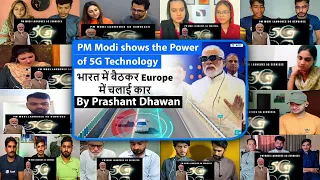 PM Modi shows the Power of 5G Technology | भारत में बैठकर Europe में चलाई कार | 5g launch India News