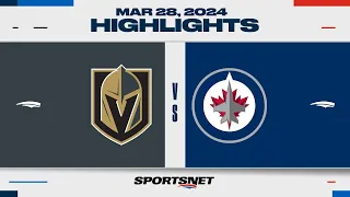 NHL Highlights | Golden Knights vs. Jets - March 28, 2024