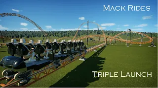 Planet Coaster - Mack Triple Launch Coaster - Onride POV