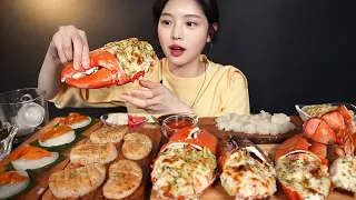 SUB)Butter-grilled Giant lobster & Butter-grilled scallop Mukbang ASMR Korean Eating Sound